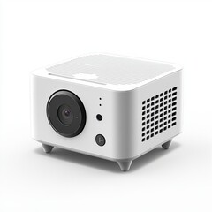 White mini projector isolated on white background