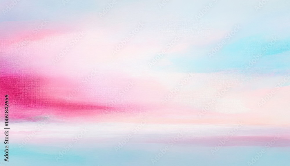 Poster abstract canvas with pink blue and white blended paints creating a soft and dreamy backdrop with a g
