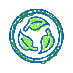 biodegradable product label warning icon doodle illustration