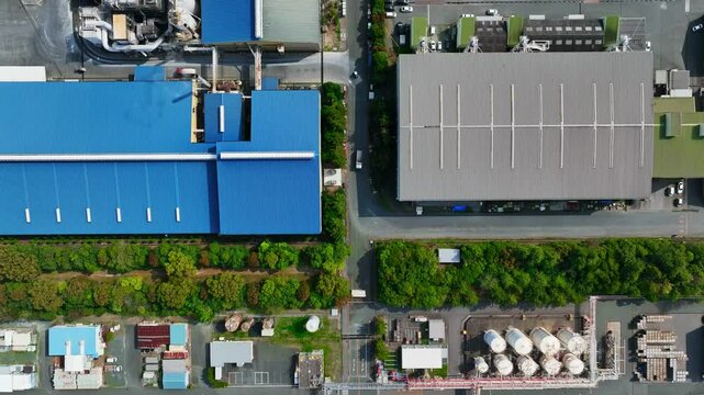工業地帯の風景　真俯瞰空撮