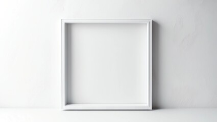 Rectangular wall picture photo frame mockup in white background, Banner or poster template, 3d render