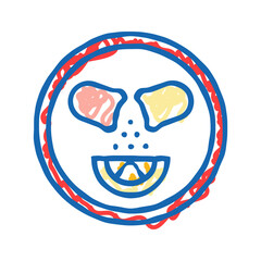 vitamin rich label product caution icon doodle illustration