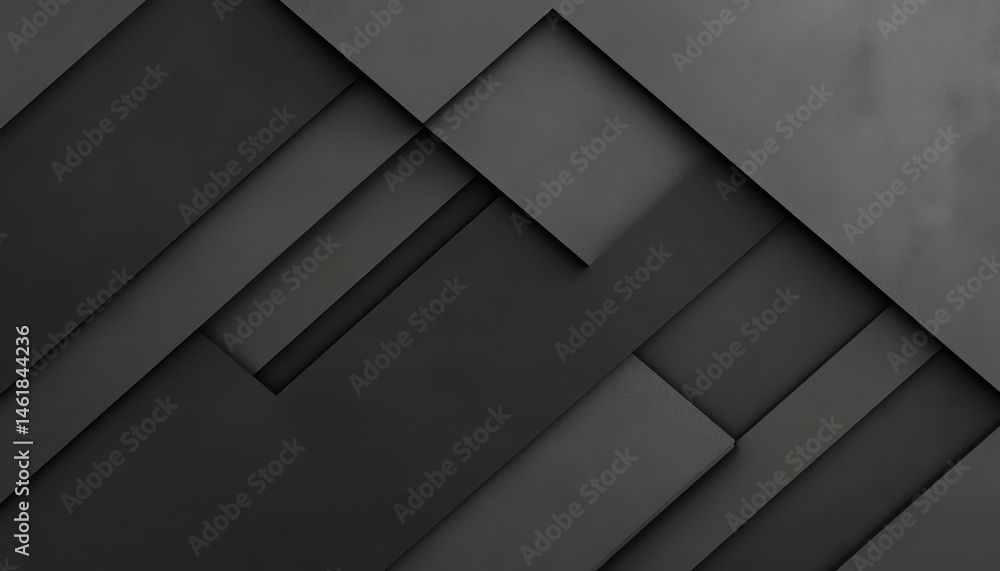Poster Abstract Geometric Background with Dark Gray Tones Featuring a Layered Diagonal Pattern for Modern Design and Creative Textured Wallpapers