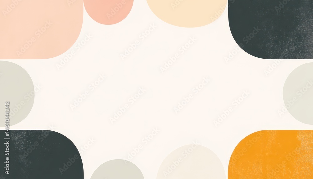 Poster abstract geometric background with beige orange and gray semi circles seamless pattern for modern ar