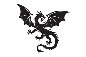 "Tribal Dragon Tattoo Design – Bold Black Vector Art for Print & Merch"Tribal Dragon Tattoo Design – Bold Black Vector Art for Digital & Print Use