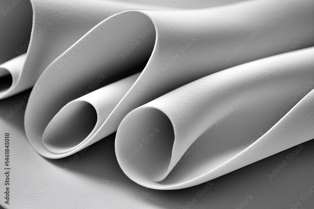 Poster abstract folds of light gray fabric. close-up view of soft, curved, overlapping layers. smooth textu