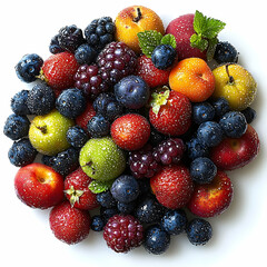 Obraz premium Assortment fresh fruits and berries