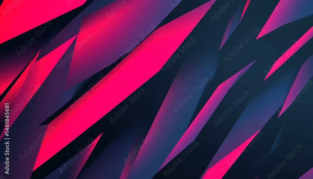 Aufkleber abstract geometric pattern background with dark shades and vibrant pink triangular shapes modern art