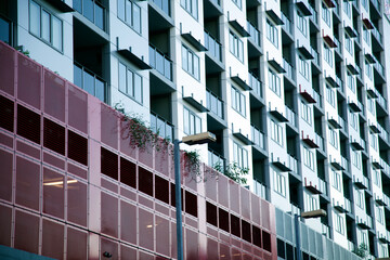 Facade of a modern inner city apartment building