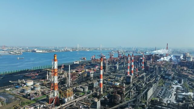 工業地帯の風景　空撮