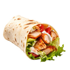 chicken tortilla wrap with tomato lettuce and mayonnai 
