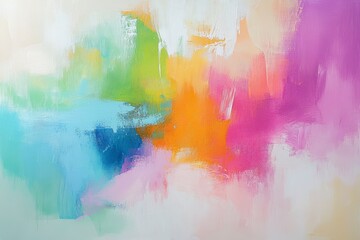 Naklejka premium Vibrant abstract painting with soft color blends.