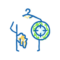 spot cleaning dry icon doodle illustration