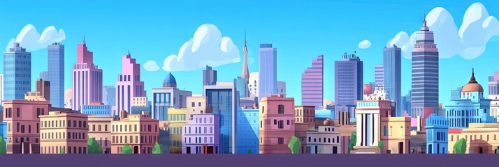 2d animation alexandria, egypt downtown skyline 