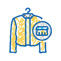 suede cleaning laundry wash icon doodle illustration