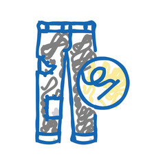 linen cleaning laundry wash icon doodle illustration
