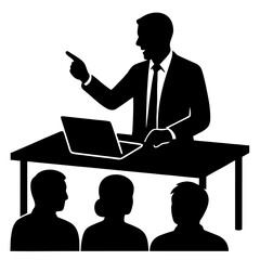 vector of manager busy in office meeting.