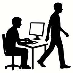 vector of business people working on laptop.