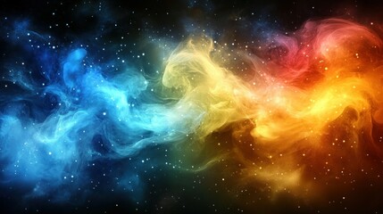 Naklejka premium Cosmic Nebula Swirling Colors in Deep Space