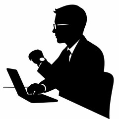 vector of man with a watch.