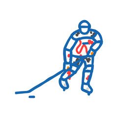 Obraz premium wrist shot ice hockey sport game icon doodle illustration