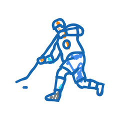 backhand shot ice hockey sport game icon doodle illustration