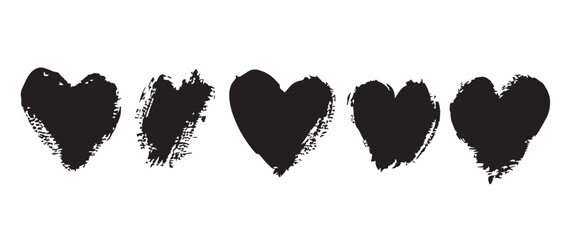 Abstract Black Brush Stroke Vectors for Texture Art