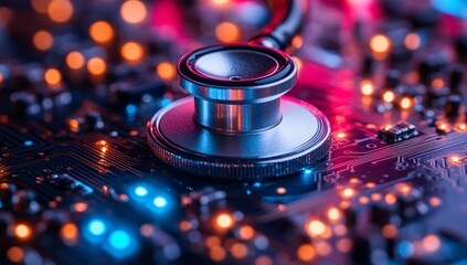 Fusion of Healthcare and Technology: Stethoscope on Circuit Board