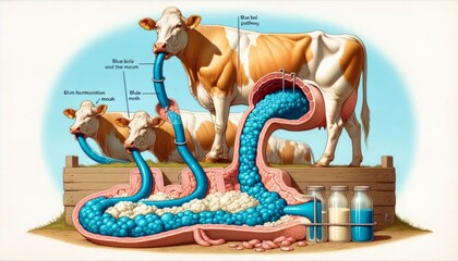 Diagram of the Digestive System in Cows