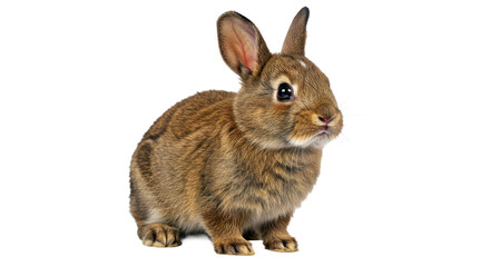 Playful Holland Lop Bunny Cute Pet Rabbit Floppy Ears Soft Fur Isolated White Background Adorable