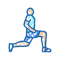 walking lunges fitness exercise leg icon doodle illustration