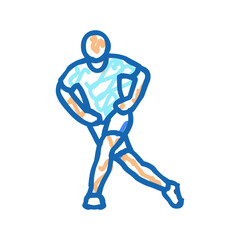 jump squats fitness exercise leg icon doodle illustration