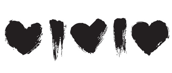 Abstract Black Brush Stroke Vectors for Texture Art