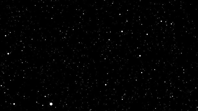 Animated background of a flight through space and stars with acceleration and slowdown in a seamless loop.