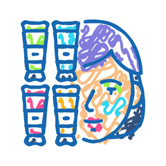 uv body paint rave retro icon doodle illustration