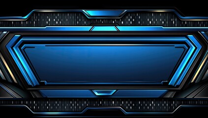 Obraz premium Futuristic, abstract blue and black design