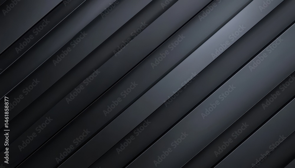 Poster Diagonal Black Stripes with Metallic Sheen Abstract Background Texture Dark Wallpaper Design Modern Geometric Pattern for Presentation Backdrop and Graphic Element