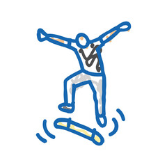 kickflip skate sport icon doodle illustration