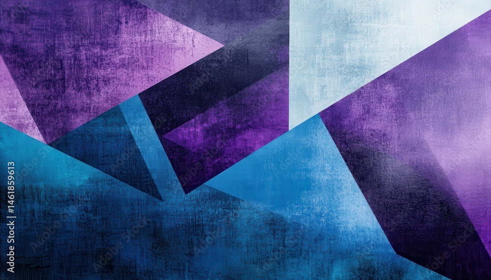 Fototapete Dynamic Geometric Abstract Background with Angular Shapes in Purple and Blue Tones Modern Design and Textured Surface Creates a Visually Striking Decorative Pattern