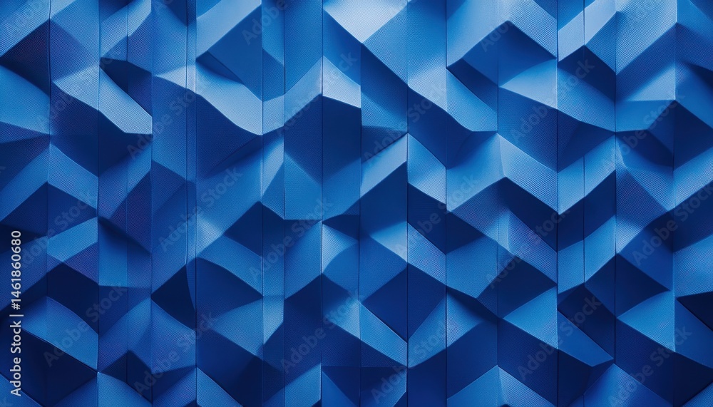 Aufkleber Geometric Abstract Blue Texture Background with Modern Design Shapes and Patterns for Decorative Surface Art Wallpaper with Three Dimensional Rendering