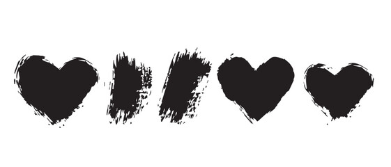 Abstract Black Brush Stroke Vectors for Texture Art