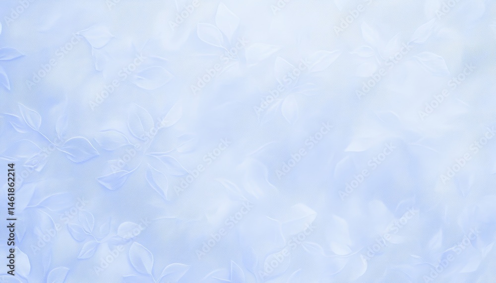 Leinwandbilder Intricate Wavy Lines and Floral Shapes on Light Blue Surface Creating a Calm Textured Pattern Abstract Background with a Modern Decorative Style