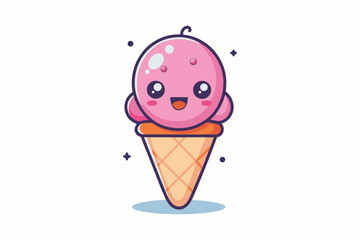  cute ice cream colorful Vector