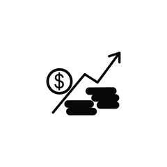 Statistics, fiscal year, report, finance, analysis glyph icon. Solid icon that can be applied anywhere, simple, pixel perfect and modern style