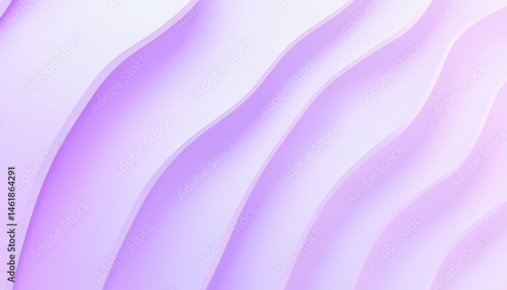 Fototapete Light Lavender Wavy Abstract Background Texture with Smooth Curves and Modern Design in a Geometric Pattern