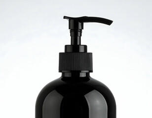 Fototapeta premium Close Up Black Soap Dispenser Bottle