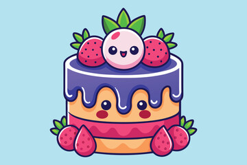  cute cake colorful Vector