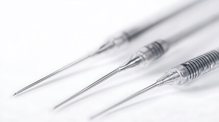 Medical syringes with closeup, and sterile.