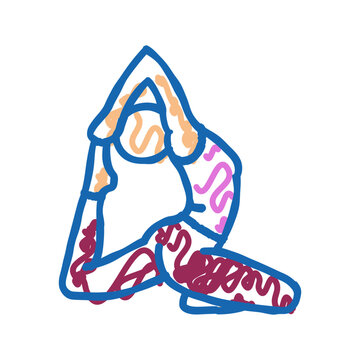 half lord of the fishes pose ardha matsyendrasana icon doodle illustration