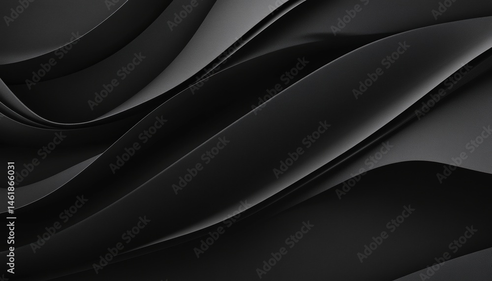 Aufkleber Monochromatic Abstract Waves Pattern with Dark Curved Lines and Fluid Texture for Modern Backgrounds and Graphic Design Projects